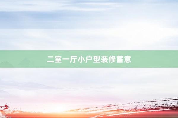 二室一厅小户型装修蓄意