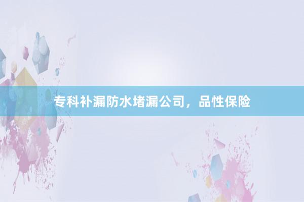 专科补漏防水堵漏公司，品性保险